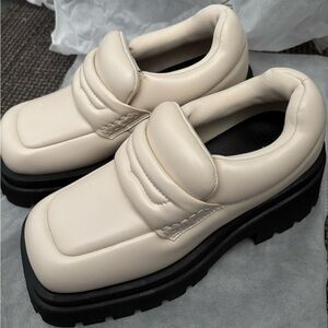 Urban Revivo Elegant Cream Platform Loafers